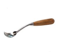 StryiCarvingTools Long Bent Gouge Woodcarving Chisel, Large Spoon Carving Tool Bowl Kuksa Ladle Plate Jug Deep Relief Wood Carving Tool, Wide Professional Volume Carving Gouge 1.2 In (30 mm), Brown