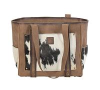 STS Ranchwear Womens Trinity Distressed Brown Cowhide Shoulder Tote Bag, Tornado / Cowhide, One Size, Cowhide Trinity Tote Durable Spacious Leather Brown Bag With Various Pockets
