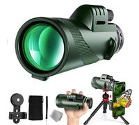 STScope 360 Monocular - 40x60 High Power Monocular Telescope with Phone Adapter, Tripod & Hand Strap, BAK4 Prism for Bird Watching, Camping, Travel & Low-Light Viewing(Green,80x100)