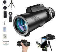 Stscope 360 Monocular Set,Telescope High Power for Adults Long Range with Mobile Phone Adapter & Tripod Stand,80 * 100,Stscope360 Monocular Telescope Set for Stargazing Travelling Concert (Black)