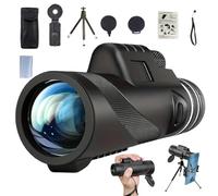 Stscope360 Monocular, Stethoscope 360 Monocular Scope Set For Adults Long Range, Portable Hd Night Vision Long Range With Phone Adapter & Tripod For Bird Watching Camping Travelling (80 * 100-black)