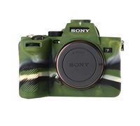 STSEETOP Camera Case for Sony A74 A7M4 A7IV- Protective Silicone DSLR Skin Cover, Detachable Cage, Shockproof, Dustproof (Army Green)