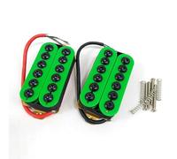 STSQ Humbucker Pickups Set - 4-Connerctor Double Coil Green Ceramic Magnets - 50# 52# Pair for Electric Guitar (Includes Hardware)