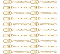 STSTR 20PCS Keychain Making Kits, Alloy Bag Extender Chains with Swivel Snap Hook Key Ring, Gold Purse Charm Chain Keychain Clips Chains for Decoration DIY Crafts Jewelry Making
