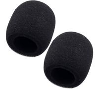 STSTR 2PCS Foam Microphone Covers, Black Microphone Windscreens, Elastic Thickened Replacement Mic Cover Foam for Handheld Microphone, Stage Microphone
