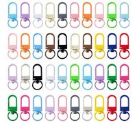 STSTR 40pcs Metal Lobster Claw Clasps with Key Rings, Coloful 360 Degree Rotation Key Chain Clip Hooks, Heavy Duty Lanyard Swivel Snap Hooks for Jewelry Making, DIY - 20 Colors