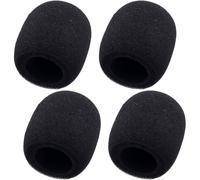 STSTR 4PCS Foam Microphone Covers, Black Microphone Windscreens, Elastic Thickened Replacement Mic Cover Foam for Handheld Microphone, Stage Microphone