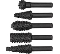STSTR 5PCS Rasp Rotary Burr Set, Wood Carving Drill Bits for DIY, Black