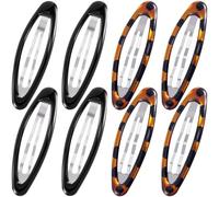 STSTR 8PCS Snap Barrettes for Women, Large Snap Hair Clips, 2.6×0.8 in