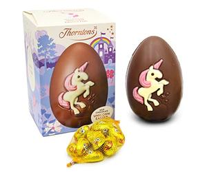 STT SweetsThorntons Easter Egg Milk Chocolate Unicorn Easter Egg 151g Free Milk Chocolate Golden Easter Chicks 100g - Easter Egg For - The Perfect Treat for Easter Egg Hunts and Easter Celebrations