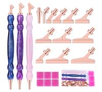 Sttargxing Diamond Art Painting Pen Kit 1/3pcs Diamond Art Pens 6/12 pcs Metal Screw Thread Tips 5D Resin Painting Tools Accessories Multi Placer Tips for DIY Handmade (B-BluePurplepink+45Rose)