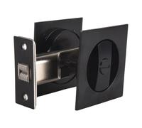 Sttejlbho Pocket Door Lock Sliding Pocket Door Lock Embedded Hidden Translation Wooden Door Lock Matte Black Contemporary Privacy Square Pocket Door Hardware