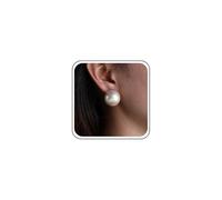 Sttiafay Boho Large Round Pearl Earrings White Big Wedding Pearl Studs Simulated Pearls Bridal Earrings Minimalist Faux Pearls Earring Wedding Jewelry for Women, Zinc, No Gemstone