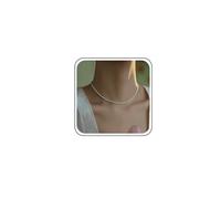 Sttiafay Boho Pearl Beaded Necklace Small Seed Bead Necklace Chain White Tiny Beaded Collar Necklaces Pearls Wedding Necklaces Bridal Jewelry for Women, Zinc, No Gemstone