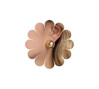 Sttiafay Boho Round Dome Earrings Gold Half Ball Stud Earrings Round Half Ball Earrings Large Dome Button Earrings High Polished Round Earrings Minimalist Geometric Earrings, L, Zinc, No Gemstone