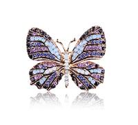 Sttiafay Butterfly Brooch with Colorful Rhinestone Crystal Bridal Bouquet Brooch Pin Enamel Accessory Gift for Her Rhinestone Rhinestone, Rhinestone