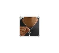 Sttiafay Cross Necklace for Men Women Silver Cross Pendant Necklace Punk Statement Crucifix Chain Italian Box Link Chain Necklaces