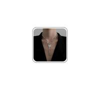 Sttiafay Gothic Thorns Choker Necklace Silver Butterfly Pendant Necklace Heart Y Lariat Necklace Chain Punk Barbed Wire Necklace Personalized Necklace Jewelry for Women