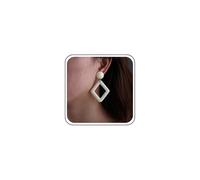 Sttiafay Large Acrylic Square Earrings Resin Square Dangle Earrings White Acrylic Round Brown Stud Earring Statement Geometry Drop Earrings Jewelry for Women