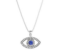 Sttiafay necklace with bad gaze pendant thin Venetian chain italian necklace long chain strass collar jewelry for women and girls