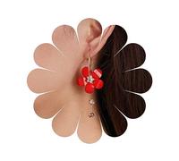 Sttiafay Vintage Black Flower Earrings Crystal Acrylic Flower Earrings Enamel Flower Dangle Earrings Acrylic Flower Hoop Earrings Jewelry for Women and Girls, Zinc, No Gemstone