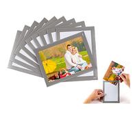 STTMGN Magnetic Photo Frames with Sliver-Grey Border(4"X6",10 Pack) ,Magnet Picture Frame Pockets/Postcard Holder,Decorations for home/office/school/Classroom/party
