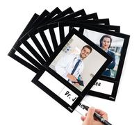 STTMGN Magnetic Picture Frame 4X4 with ID Identification Tags-Name,Square Magnet Photo Pockets,For Employee Recognition Wall (With signature area),Thoughtful Gift for Friend's Lockers-10 Packs
