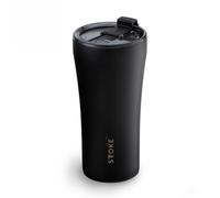 Sttoke Leakproof Ceramic Reusable Coffee Cup 16 oz - Luxe Black, 6.8 inch Height