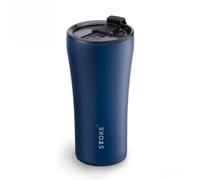 Sttoke Leakproof Ceramic Reusable Coffee Cup 16 oz - Magnetic Blue, 6.96 inch Height