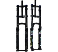 STTTBD Suspension Fork for Mountain Bikes 26/27.5/29'' Air DH/MTB Fork 140mm Travel Adjustable Rebound Double Straight Leg Front Fork 15x100mm Thru Axle Black,26in