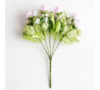 STTTR Artificial Flowers, Simulation Bouquet, 5 Western Direct Flowering, Wedding Bouquet, Roses, Fake Flowers Purple