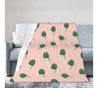 sttung Cactus Red Print Premium Ultra-Soft Micro Fleece Blanket - Anti-Pilling Air Conditioning Throw for Bed, Sofa, Camping & Travel