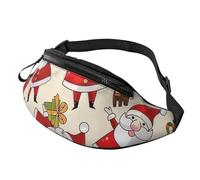 sttung Christmas Cartoon Santa Claus Print All-in-One Waist Pack for Hiking,Travel and Running Enthusiasts