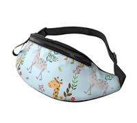 sttung Cute Giraffe Flowers Print All-in-One Waist Pack for Hiking,Travel and Running Enthusiasts