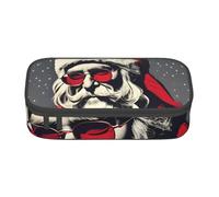sttung Cute Santa Claus Print Eyebrow Pencil Cosmetic Storage Bag with Multiple Compartments for Travel