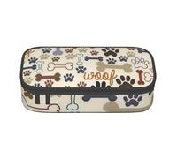 sttung Dog Bones Paw Print Eyebrow Pencil Cosmetic Storage Bag with Multiple Compartments for Travel