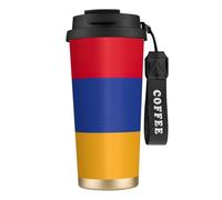sttung Flag of Armenia Print 2-in-1 Double Drink Travel Coffee Cup - 316 Stainless Steel 12+ Hours Insulated Mug Gift for Birthday Christmas