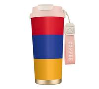 sttung Flag of Armenia Print 2-in-1 Double Drink Travel Coffee Cup - 316 Stainless Steel 12+ Hours Insulated Mug Gift for Birthday Christmas