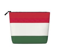 sttung Flag of Hungary Print Single Layer Imitation Linen Makeup Bag Women Zipper Travel Toiletry Pouch