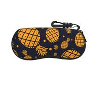 sttung Golden Pineapple Print Stylish Ultra Lightweight and Portable Soft Shell Eyeglasses Case Unisex