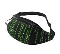 sttung Green Number Binary Print All-in-One Waist Pack for Hiking,Travel and Running Enthusiasts