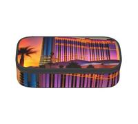 sttung Las Vegas Sunset Print Eyebrow Pencil Cosmetic Storage Bag with Multiple Compartments for Travel
