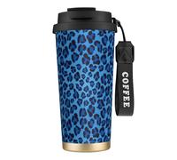 sttung Leopard Skin Animal Print 2-in-1 Double Drink Travel Coffee Cup - 316 Stainless Steel 12+ Hours Insulated Mug Gift for Birthday Christmas