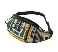 sttung Lisbon Tram Print All-in-One Waist Pack for Hiking,Travel and Running Enthusiasts