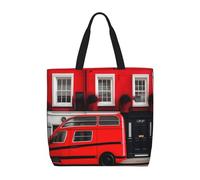 sttung London Street Print Women's Large Beach Tote Bag - Reusable Shopping Handbag-Travel,Gym,Casual Outings