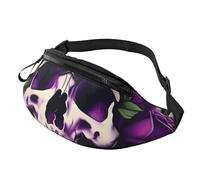 sttung Many Purple Rose Skull Print All-in-One Waist Pack for Hiking,Travel and Running Enthusiasts
