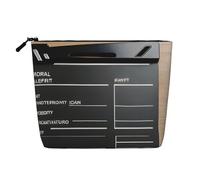 sttung Movies Clapperboard Print Single Layer Imitation Linen Makeup Bag Women Zipper Travel Toiletry Pouch