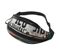 sttung Old License Plate Print All-in-One Waist Pack for Hiking,Travel and Running Enthusiasts