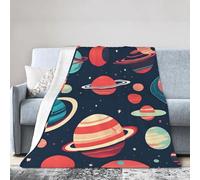 sttung Outer Space Planets Print Premium Ultra-Soft Micro Fleece Blanket - Anti-Pilling Air Conditioning Throw for Bed, Sofa, Camping & Travel