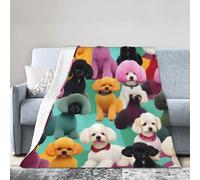 sttung Poodles Dogs Print Premium Ultra-Soft Micro Fleece Blanket - Anti-Pilling Air Conditioning Throw for Bed, Sofa, Camping & Travel